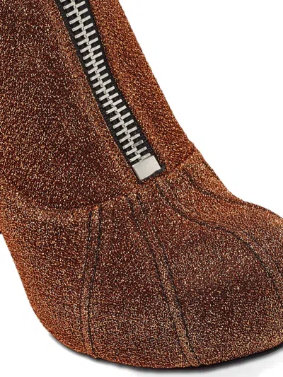 Pre-owned Stella Mccartney 100mm Glitter Zip Ankle Boots