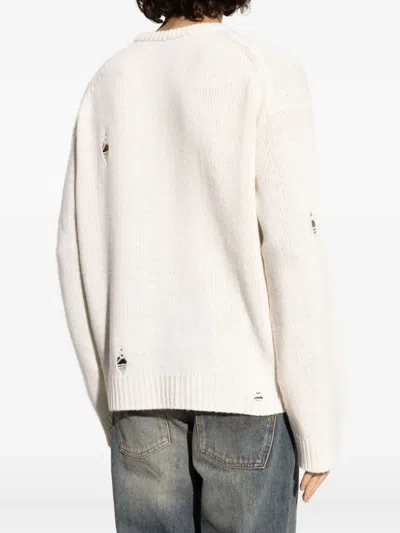 Zadig & Voltaire Skull-embroidered Distressed Sweater In White