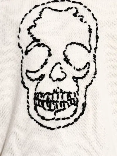 Zadig & Voltaire Skull-embroidered Distressed Sweater In White