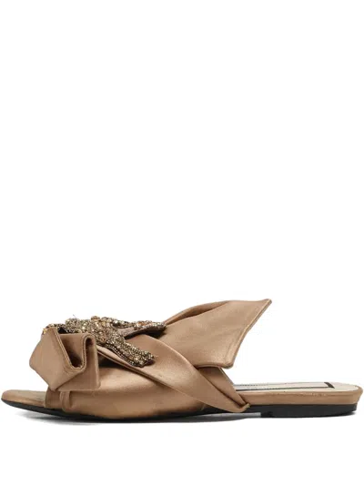 Pre-owned N°21 Raso Knotted-embellished Sandals In Brown