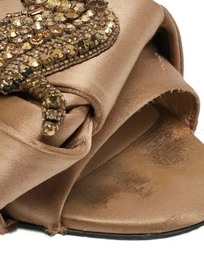 Pre-owned N°21 Raso Knotted-embellished Sandals In Brown