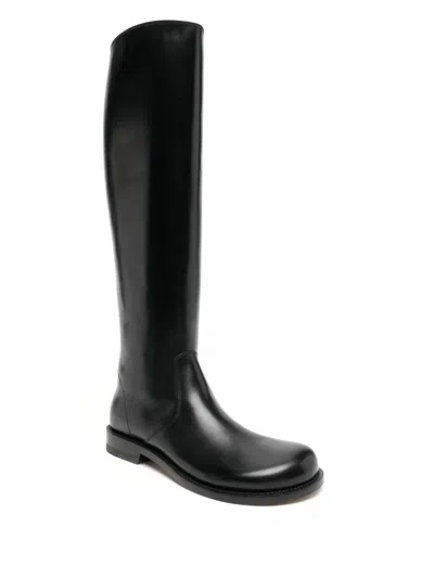 Loewe Campo Leather Boots In Black