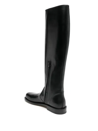Loewe Campo Leather Boots In Black