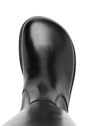 Loewe Campo Leather Boots In Black