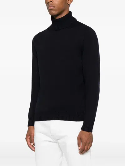 Drumohr Turtleneck Long-sleeves Sweater In Black