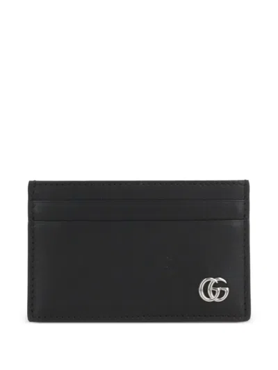 Gucci Card Holder With Money Clip Gg Marmont Black Men In Black