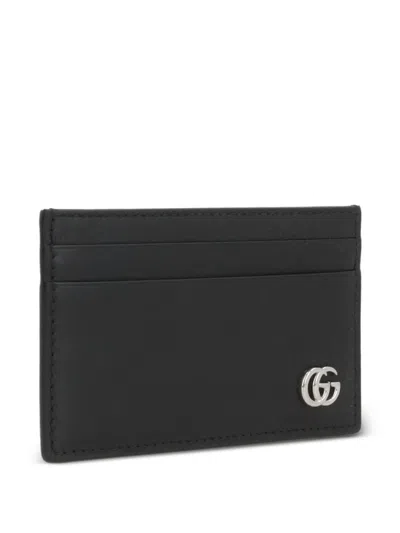 Gucci Card Holder With Money Clip Gg Marmont Black Men In Black