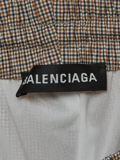Pre-owned Balenciaga Check-print Shorts In Gray
