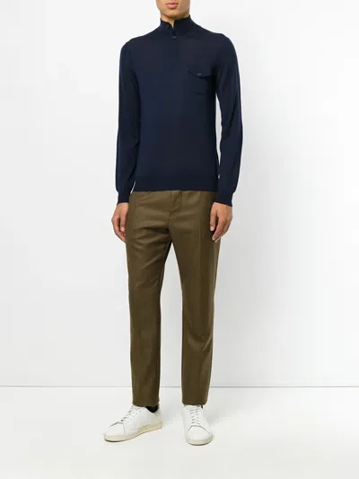 Paolo Pecora Buttoned-neck Jumper In Blue