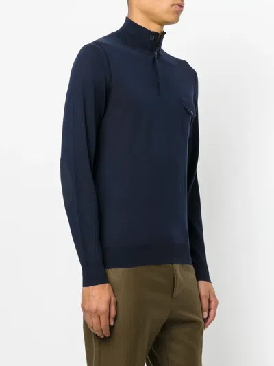 Paolo Pecora Buttoned-neck Jumper In Blue