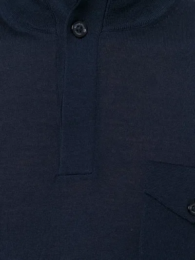 Paolo Pecora Buttoned-neck Jumper In Blue