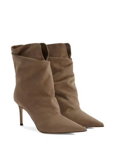 Giuseppe Zanotti Ron Suede Ankle Boots In Brown