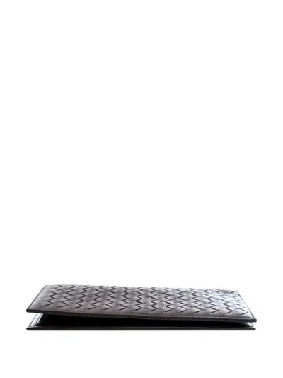 Pre-owned Bottega Veneta 2012-2025 Lambskin Intrecciato Bifold Wallet Long Wallets