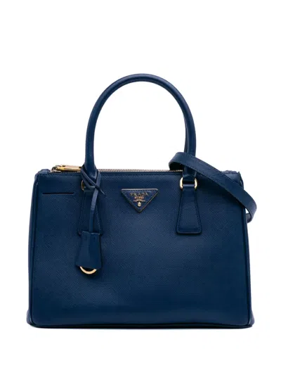 Pre-owned Prada 2010-2025 Small Saffiano Lux Galleria Double Zip Satchel