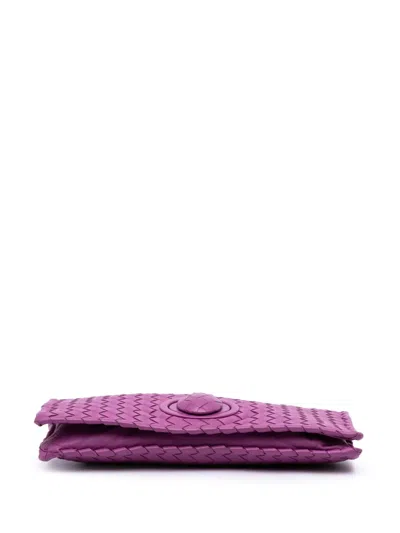 Pre-owned Bottega Veneta 2012-2025 Nappa Intrecciato Turn Lock Clutch Bag