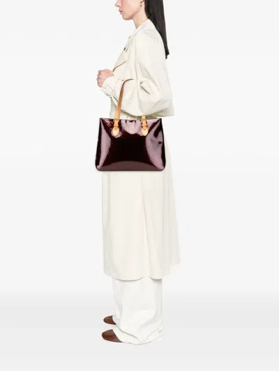 Pre-owned Louis Vuitton 1998-2025 Monogram Vernis Brentwood Tote Bag In Purple