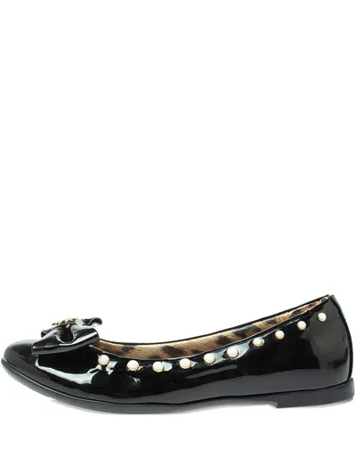 Pre-owned Roberto Cavalli Bow-detail Studded Ballet Flats In Black