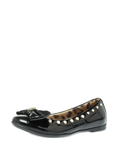 Pre-owned Roberto Cavalli Bow-detail Studded Ballet Flats In Black