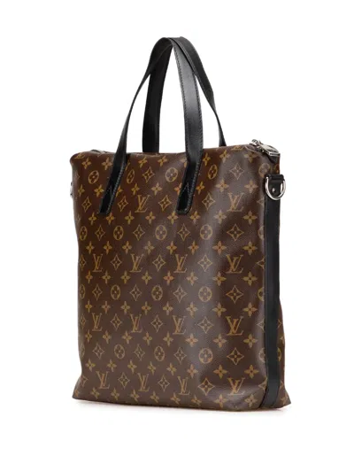 Pre-owned Louis Vuitton 2010 Monogram Macassar Kitan Satchel In Black