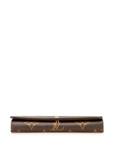 Pre-owned Louis Vuitton 1990 Monogram Porte Monnaie Billets Tresor Small Wallets In Brown