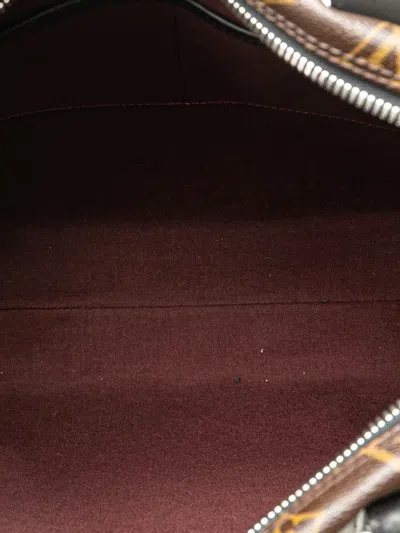 Pre-owned Louis Vuitton 2010 Monogram Macassar Kitan Satchel In Black