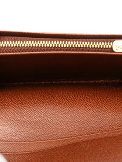 Pre-owned Louis Vuitton 1990 Monogram Porte Monnaie Billets Tresor Small Wallets In Brown