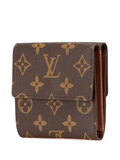 Pre-owned Louis Vuitton 2001 Monogram Portefeuille Elise Wallet Small Wallets In Brown