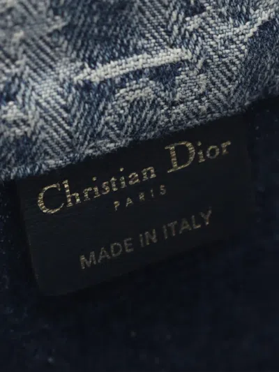 Pre-owned Dior 2021-2025 Mini Denim Oblique Book Tote Satchel