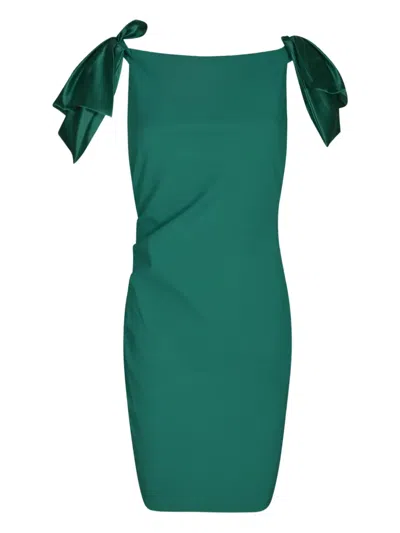 Chiara Boni La Petite Robe Bow-detail Mini Dress In Green