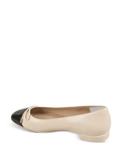 Stuart Weitzman Sleek Bow-detail Flat Pumps