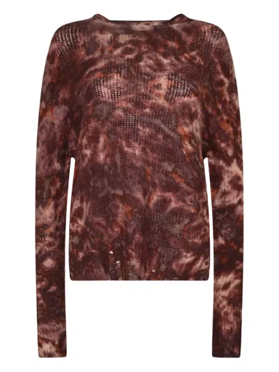 Avant Toi Tie-dye Sweater In Burgundy
