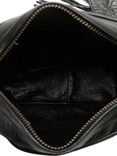 Pre-owned Chanel 1989-1991 Mini Cc Diamond Quilted Lambskin Tassel Camera Bag Crossbody Bag In Black
