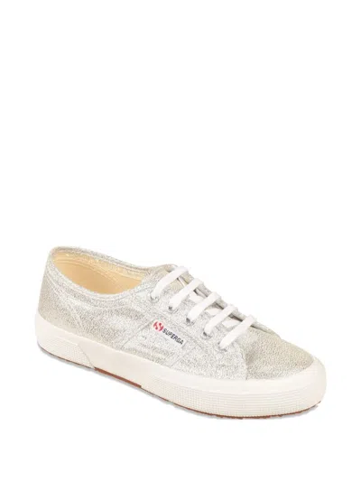Superga Glitter Lace-up Sneakers In White