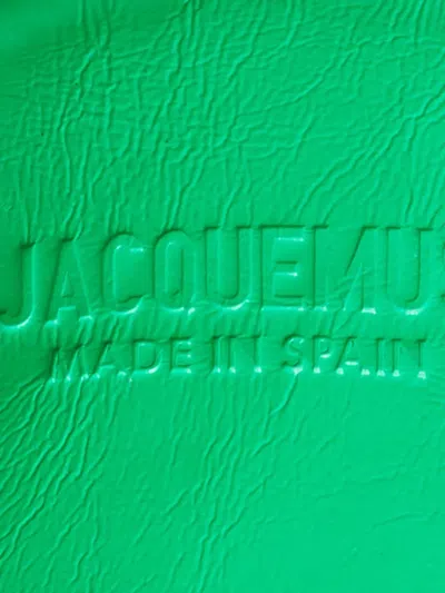 Pre-owned Jacquemus Le Pitchou Round Leather Coin Purse In Green