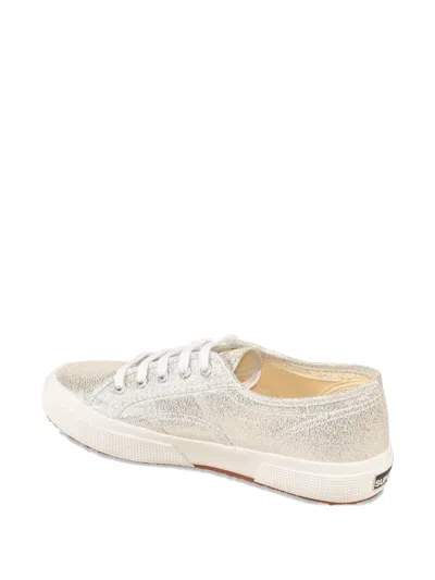 Superga Glitter Lace-up Sneakers In White
