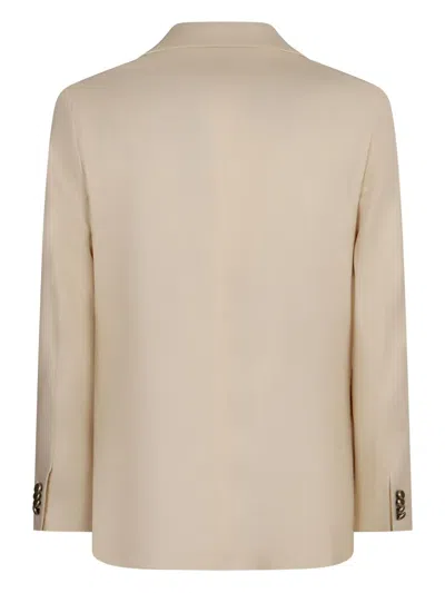 Tagliatore Cashmere Blazer With Two-button Closure And Notched Lapels In Brown