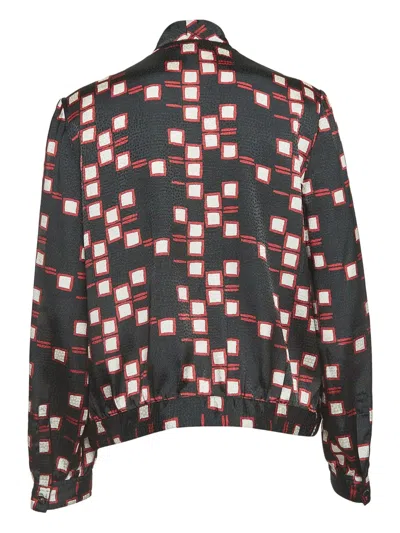 Pre-owned Emporio Armani Geometric-pattern Blouse In Black