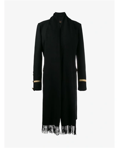 Shop Givenchy Wool Military Coat With Scarf Detailing