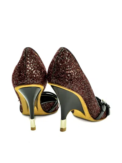 Pre-owned Giuseppe Zanotti Vintage 90mm Glitter Buckle Pumps In Brown