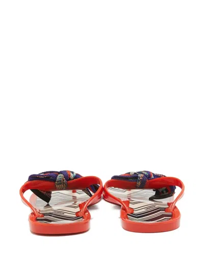 Pre-owned Missoni Zigzag Bow Sandals In Orange