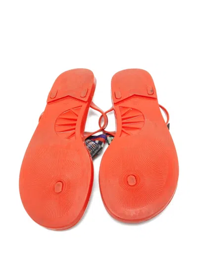 Pre-owned Missoni Zigzag Bow Sandals In Orange