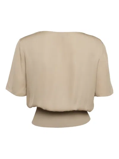 Pre-owned Theory Silk Top In Neutral