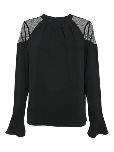 Pre-owned Allsaints Pleated Lace Top In Black