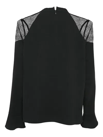 Pre-owned Allsaints Pleated Lace Top In Black