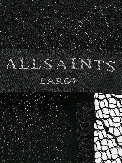 Pre-owned Allsaints Pleated Lace Top In Black