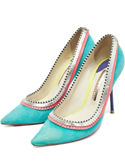 Pre-owned Sophia Webster 105mm Trim Detail Pumps In Blue