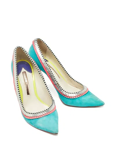 Pre-owned Sophia Webster 105mm Trim Detail Pumps In Blue