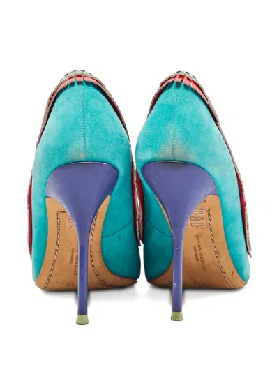 Pre-owned Sophia Webster 105mm Trim Detail Pumps In Blue