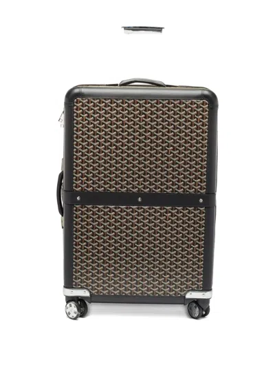 Pre-owned Goyard Satolas Gm Ine Rolling Suitcase In Black