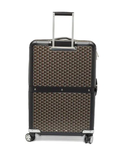Pre-owned Goyard Satolas Gm Ine Rolling Suitcase In Black